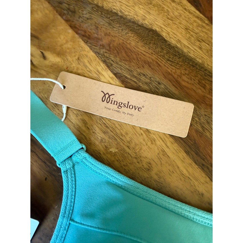 Wingslove Blue Green High Impact Sports Bra 38B Racerback 391767 HC NEW - Picture 3 of 11